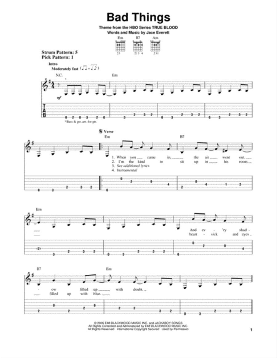 Bad Things Acoustic Guitar scores gallery preview page 1