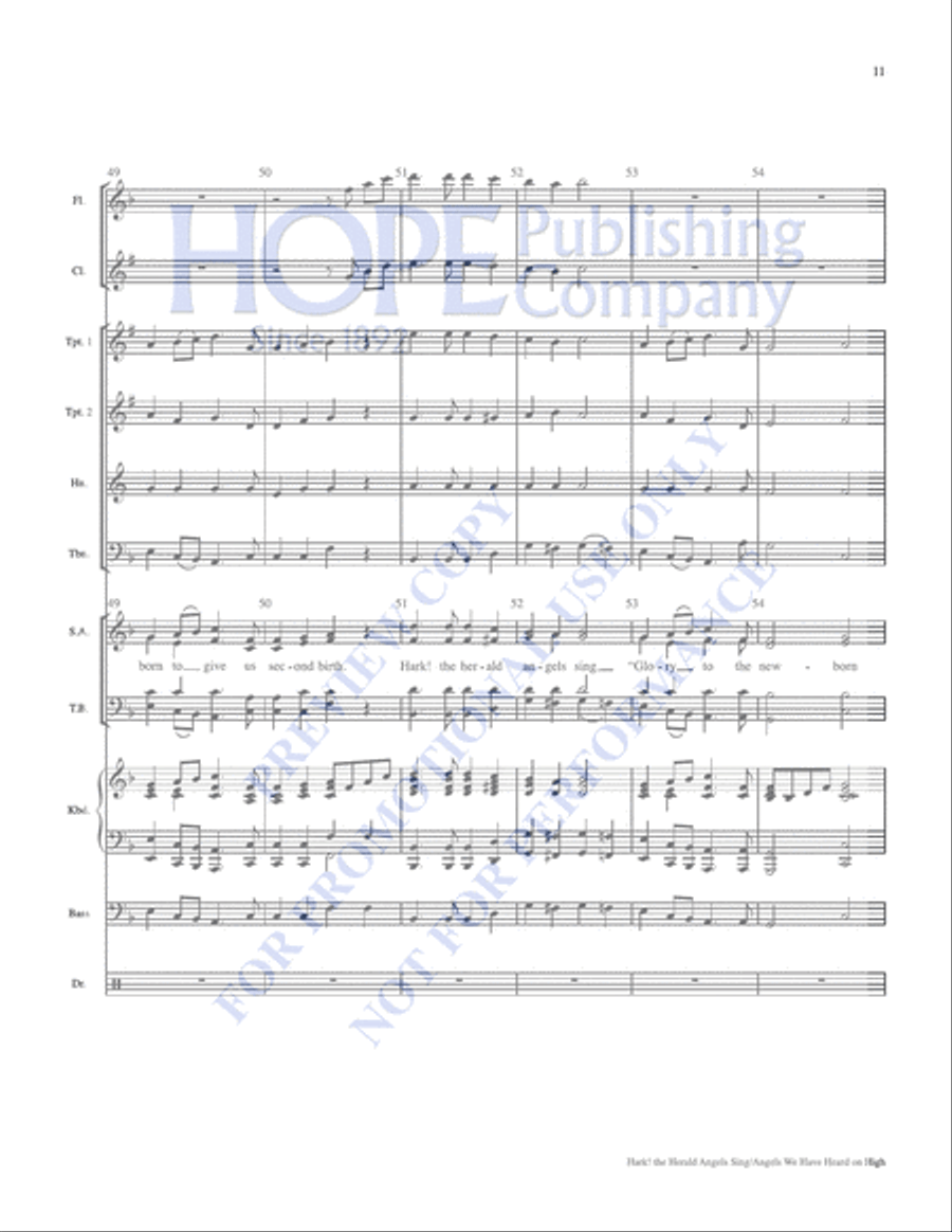 Hark! the Herald Angels Sing with Angels We Have Heard on High Choir scores gallery preview page 11