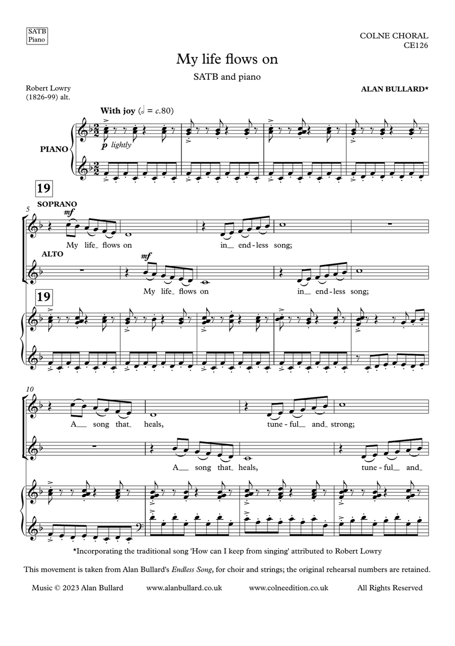 My life flows on (SATB and piano) 4-Part scores gallery preview page 3