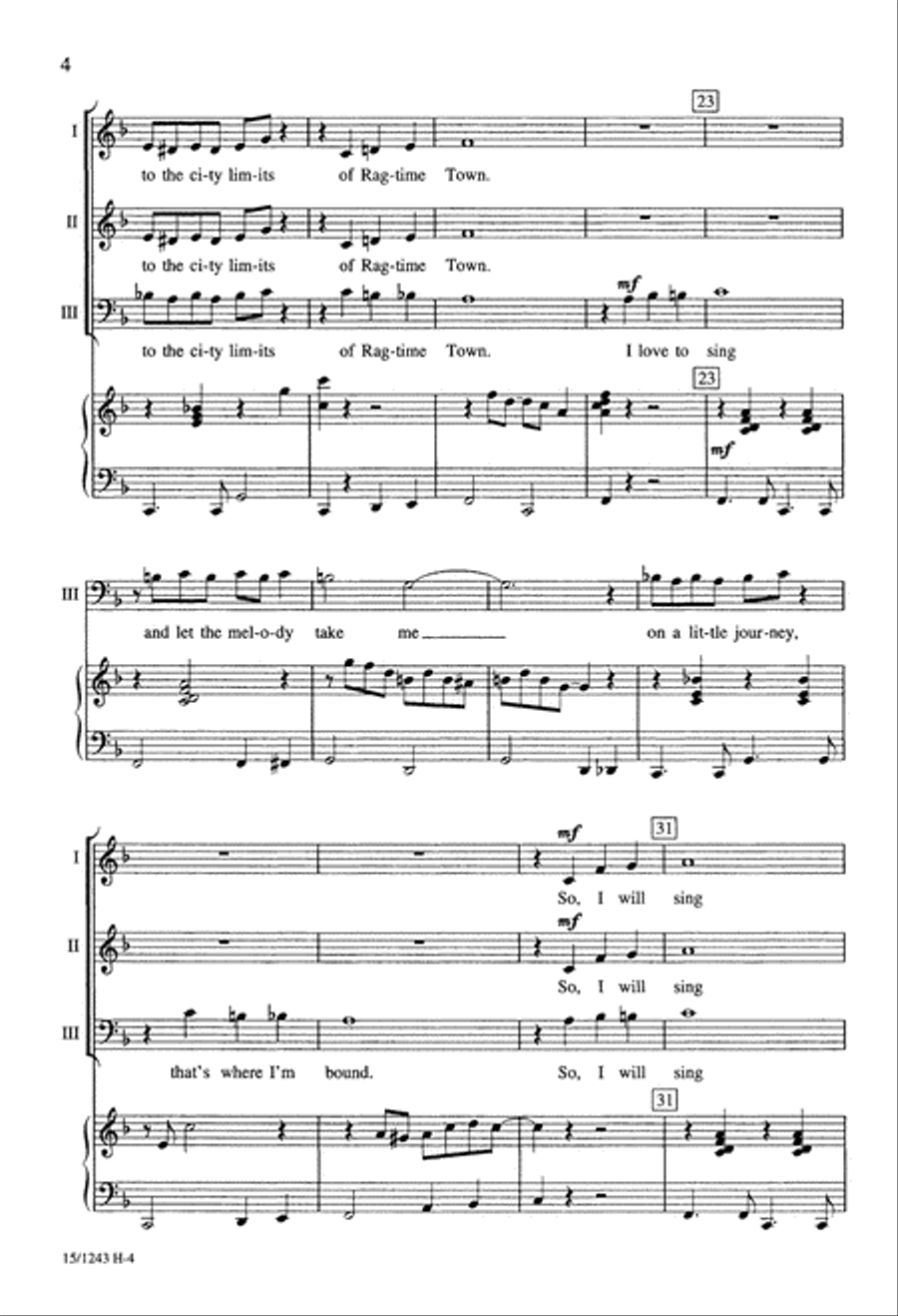 Ragtime Town Ragtime Town Unison Choir scores gallery preview page 4