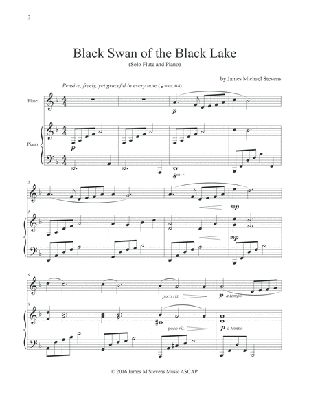 Black Swan of the Black Lake (Solo Flute & Piano) image number null