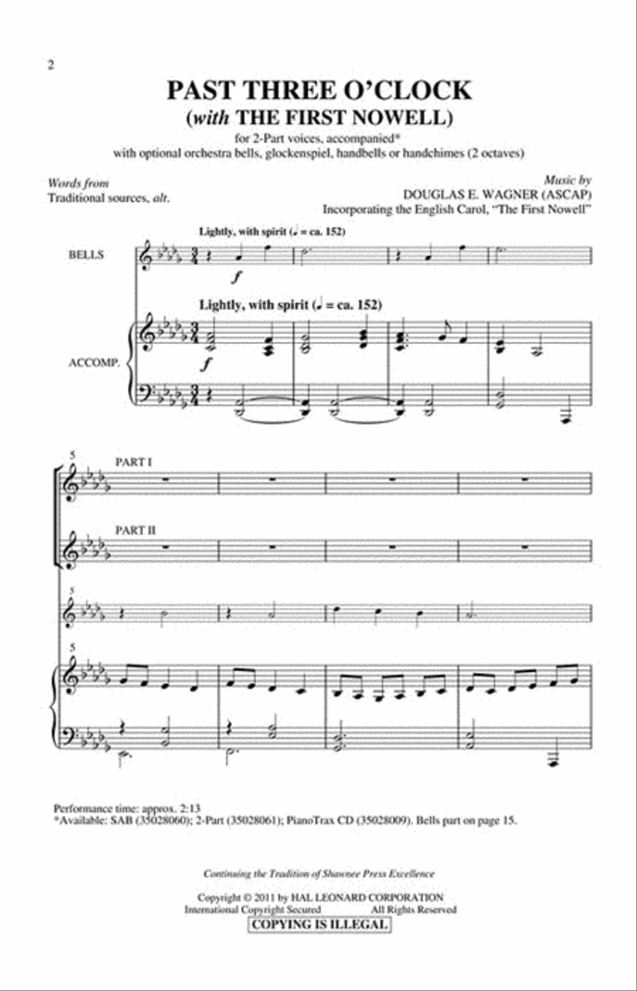 Past Three O'Clock 2-Part scores gallery preview page 2