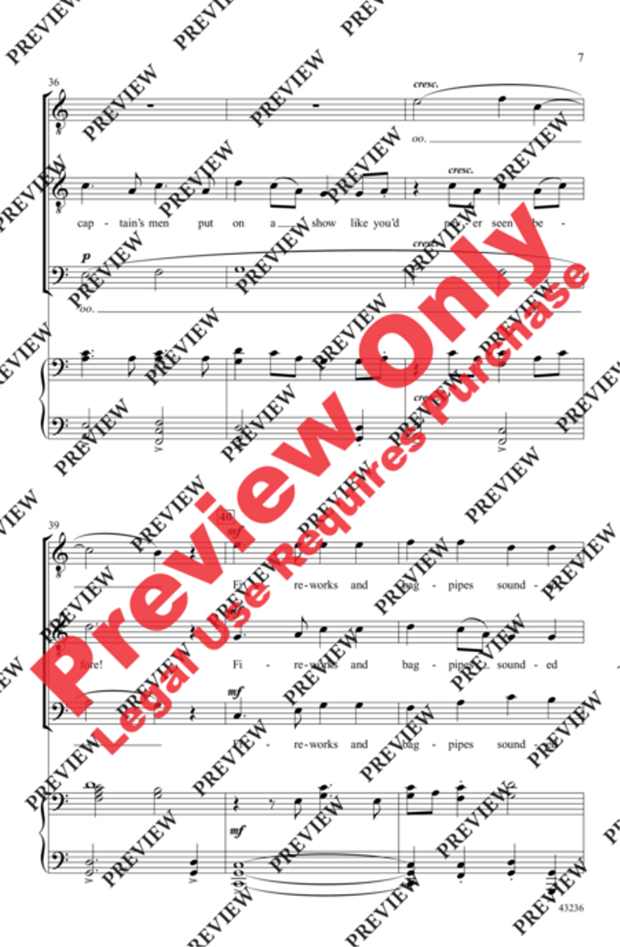 The Sky Over Shannon Men's Choir scores gallery preview page 7