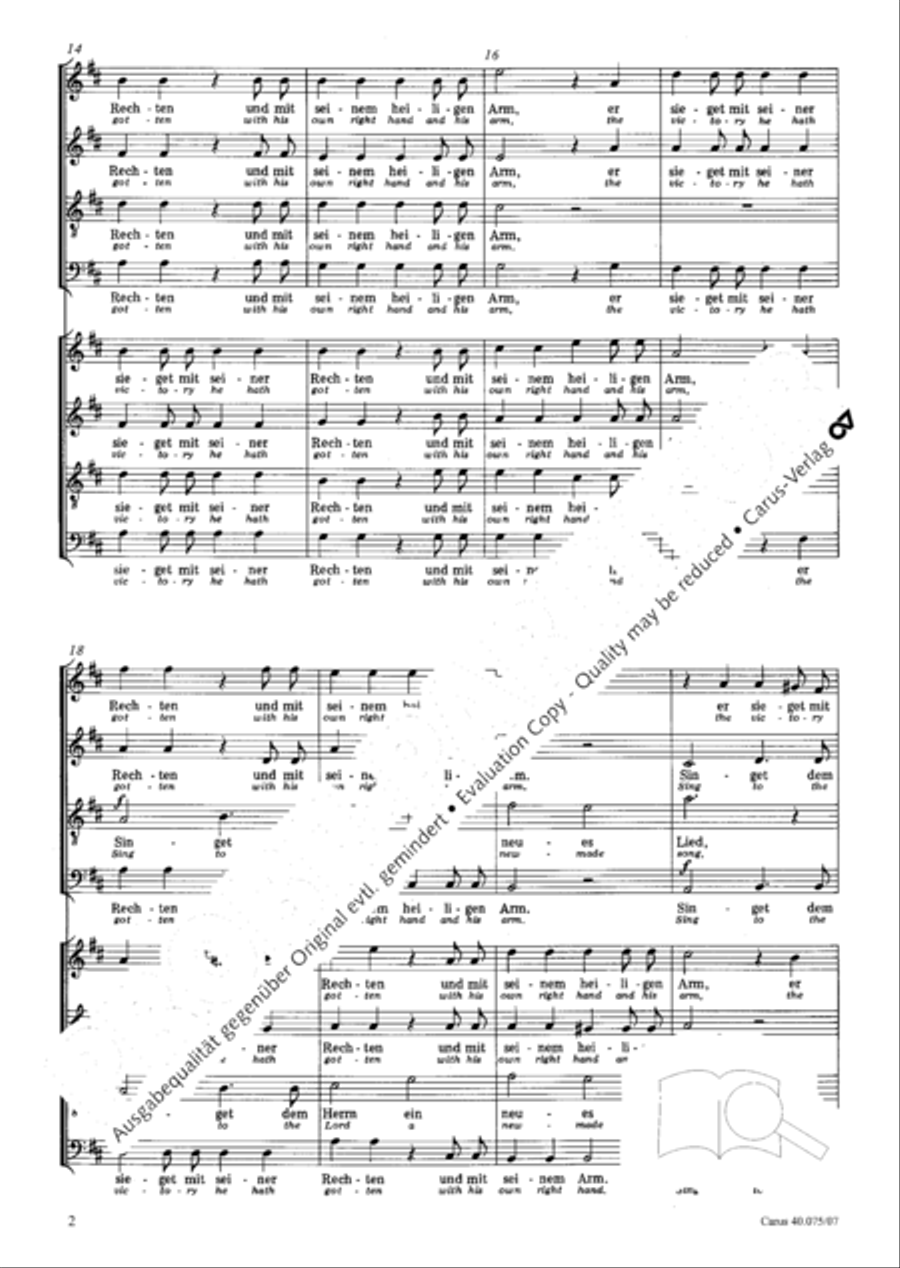 Psalm 98 (Der 98. Psalm) 4-Part scores gallery preview page 13