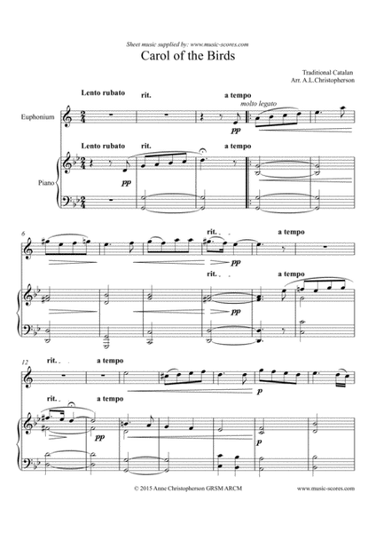Carol of the Birds - Euphonium and Piano image number null