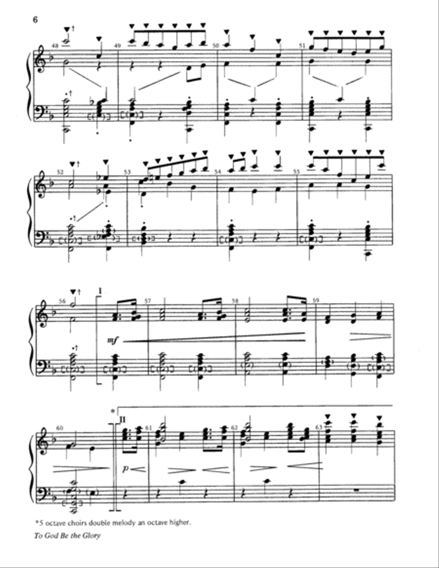 To God Be the Glory Handbell Choir scores gallery preview page 6