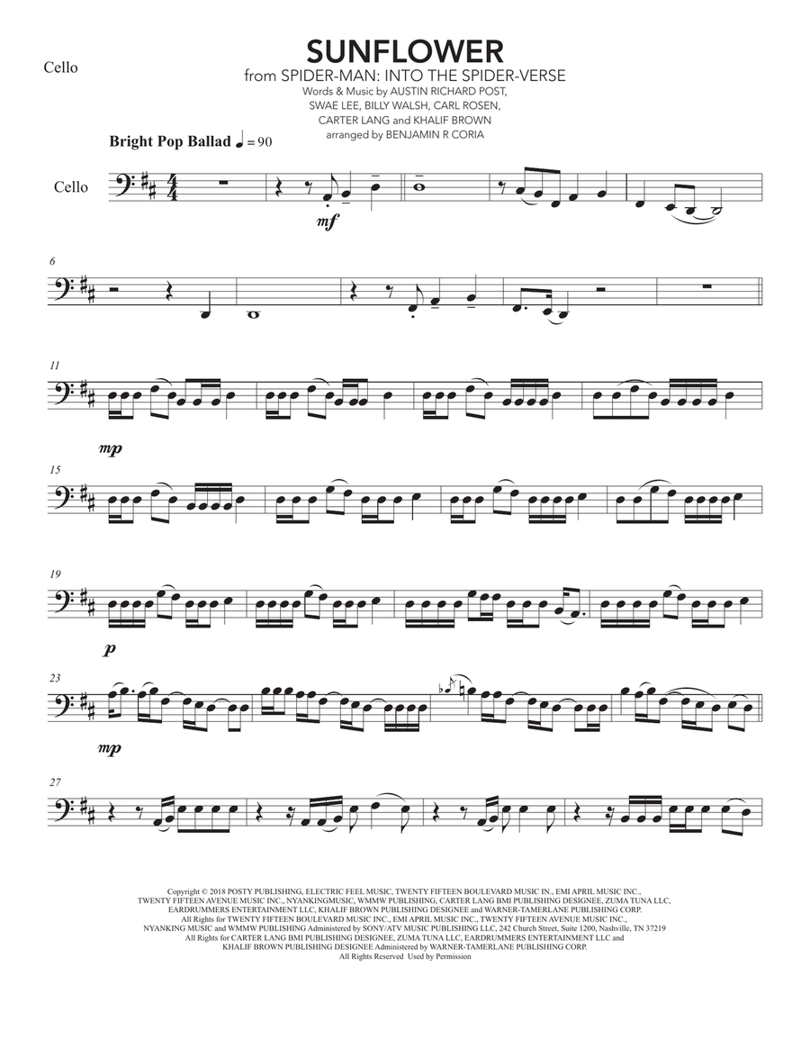 Sunflower Piano scores gallery preview page 1