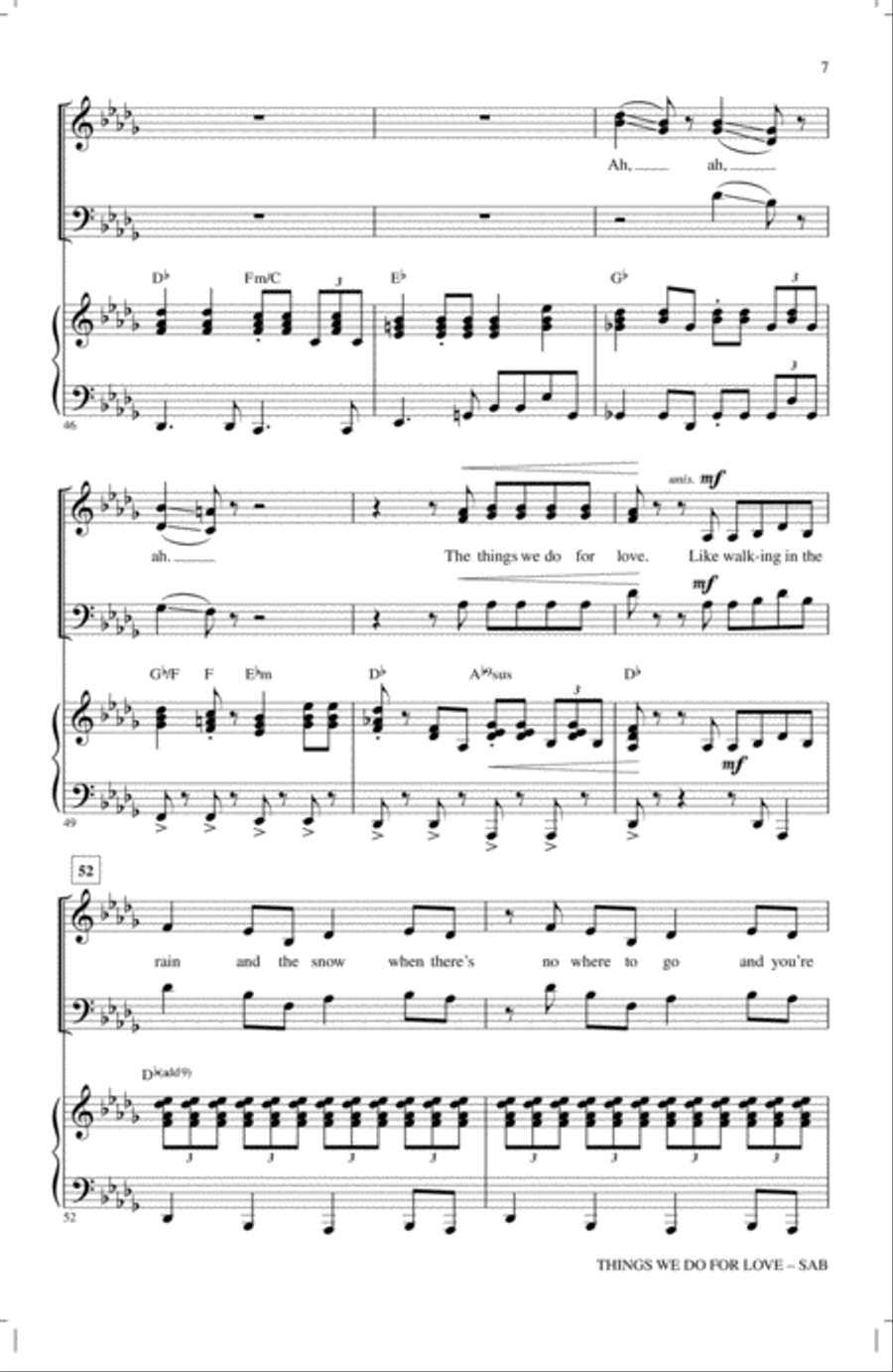 Things We Do For Love 3-Part scores gallery preview page 6
