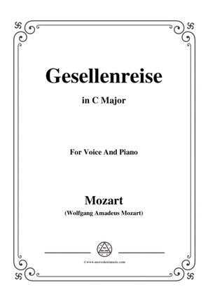Book cover for Mozart-Gesellenreise,in C Major,for Voice and Piano