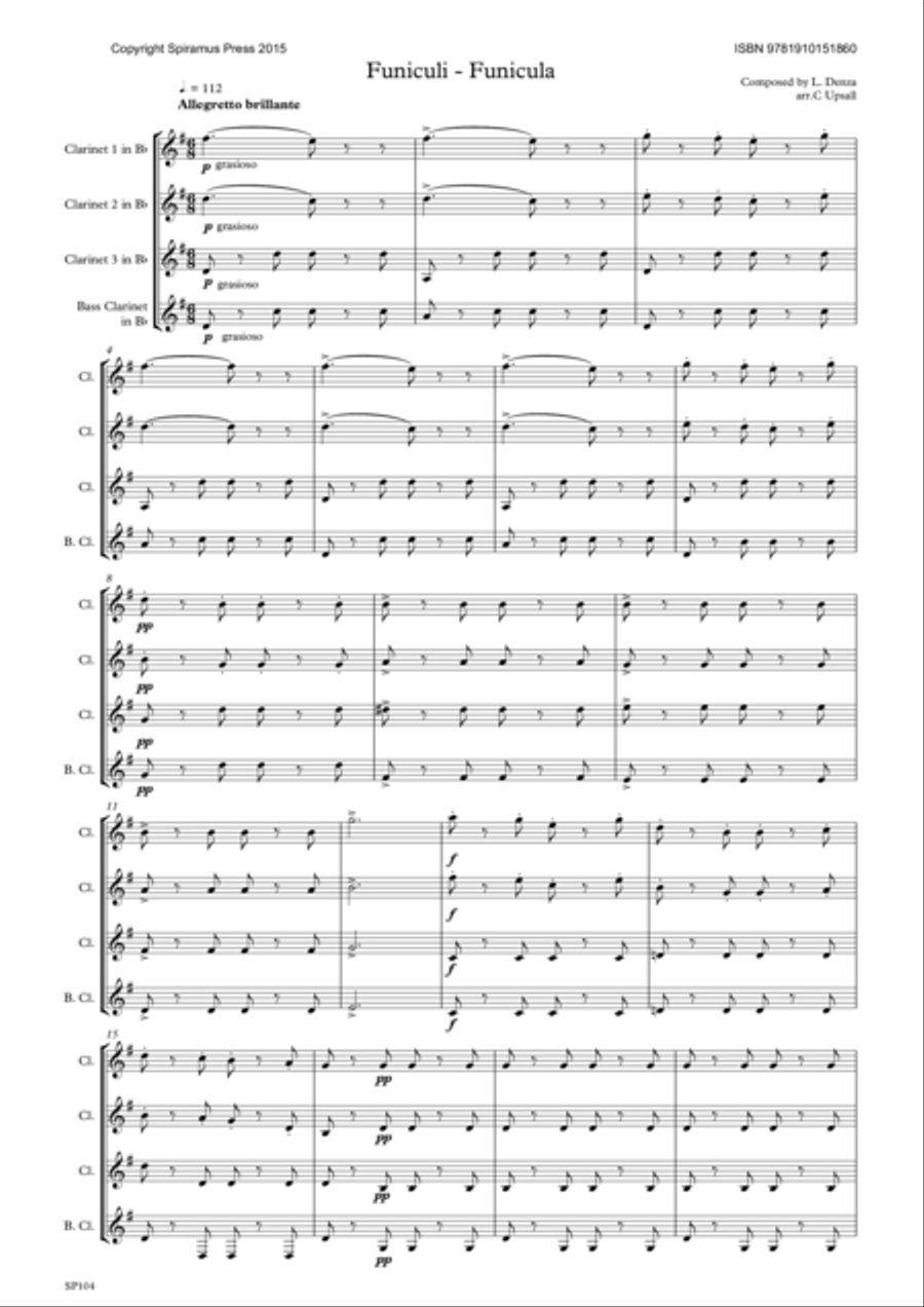 Funiculi Funicula Woodwind Quartet scores gallery preview page 1
