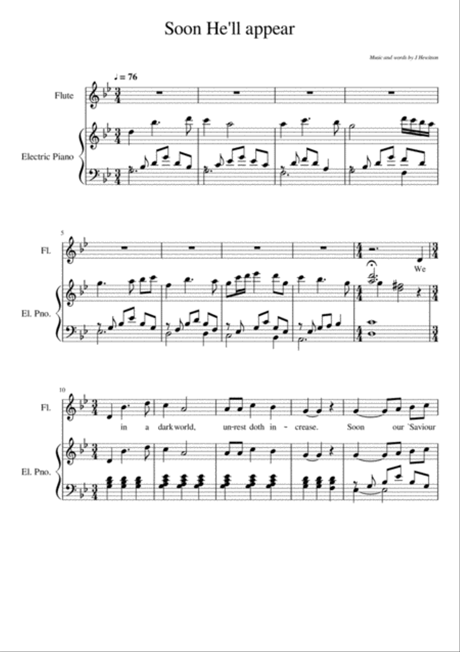 Soon He'll appear Soon He'll appear Unison Choir scores gallery preview page 1