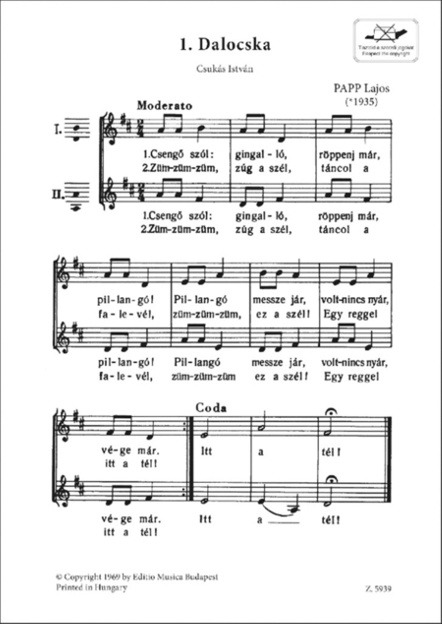 35 könnyu ketszolamu egynemükar 1 Choir scores gallery preview page 2