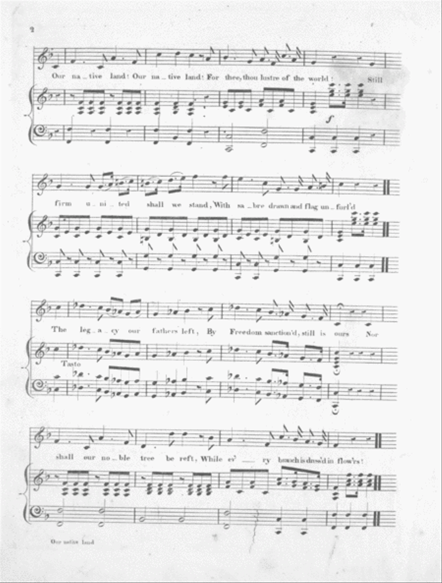Our native Land. A National Song Voice scores gallery preview page 2