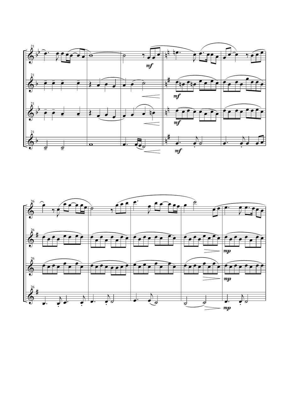 You Raise Me Up Woodwind Quartet scores gallery preview page 5