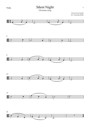 Silent Night (Christmas Song) for Viola Solo (C Major)