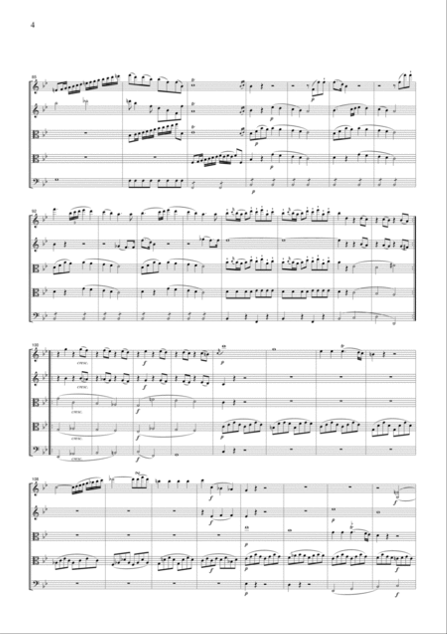 Mozart Piano Quartet in g K.478 (arranged for String Quintet around 1800), for string quintet, CM09 Piano Quartet scores gallery preview page 4