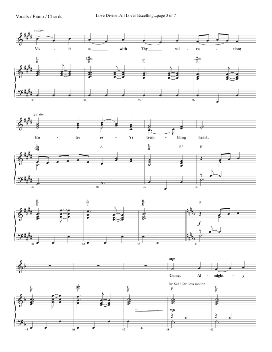 Love Divine, All Loves Excelling--Vocals / Piano / Chords package Piano, Vocal scores gallery preview page 3