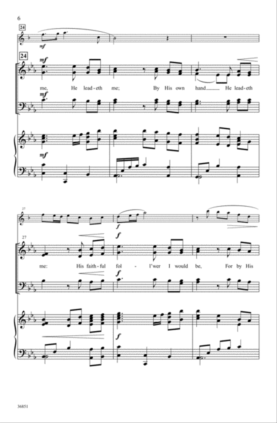 He Leadeth Me 4-Part scores gallery preview page 5