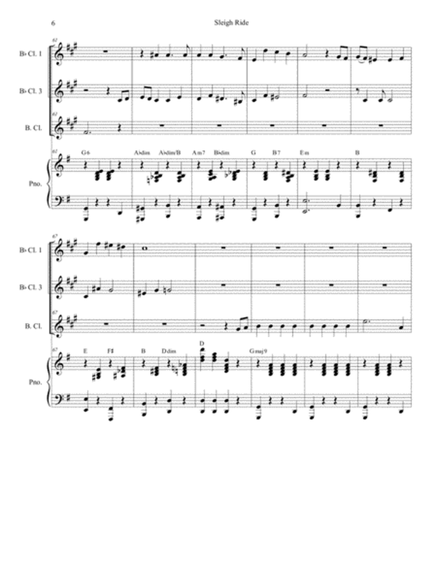 Sleigh Ride (for Clarinet Choir and Piano) image number null