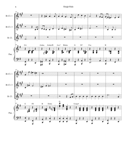 Sleigh Ride (for Clarinet Choir and Piano) image number null