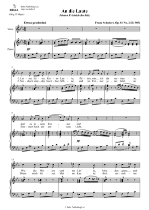 An die Laute, Op. 81 No. 2 (D. 905) (E-flat Major)