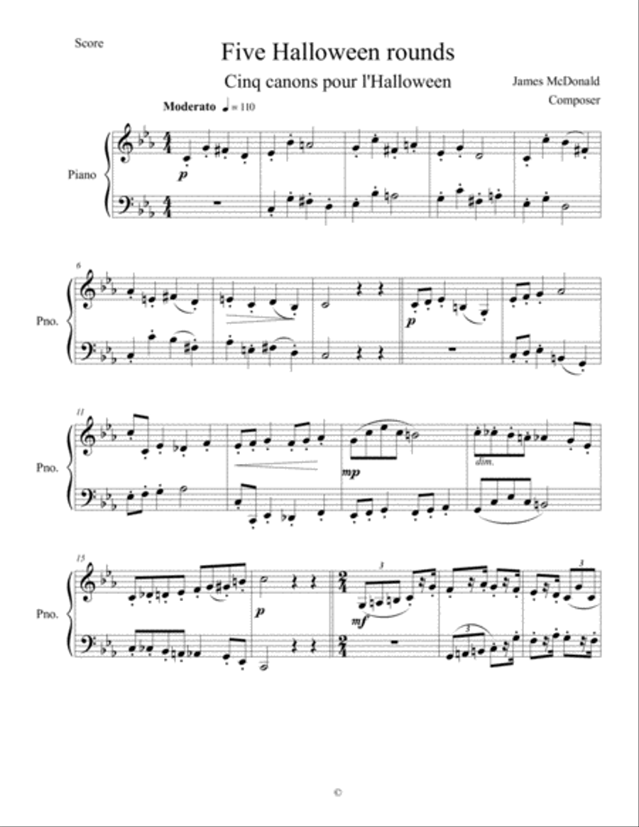 Five Halloween Rounds Five Halloween Rounds Piano Solo scores gallery preview page 2