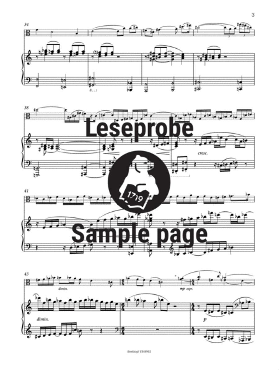 Sonata for Viola and Piano No. 2 Piano Accompaniment scores gallery preview page 4