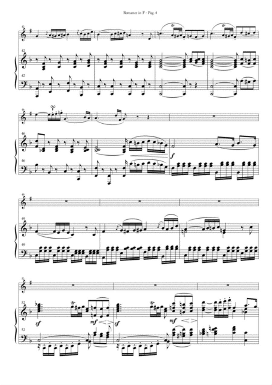 Romance in F for Clarinet and Piano Clarinet Solo scores gallery preview page 4