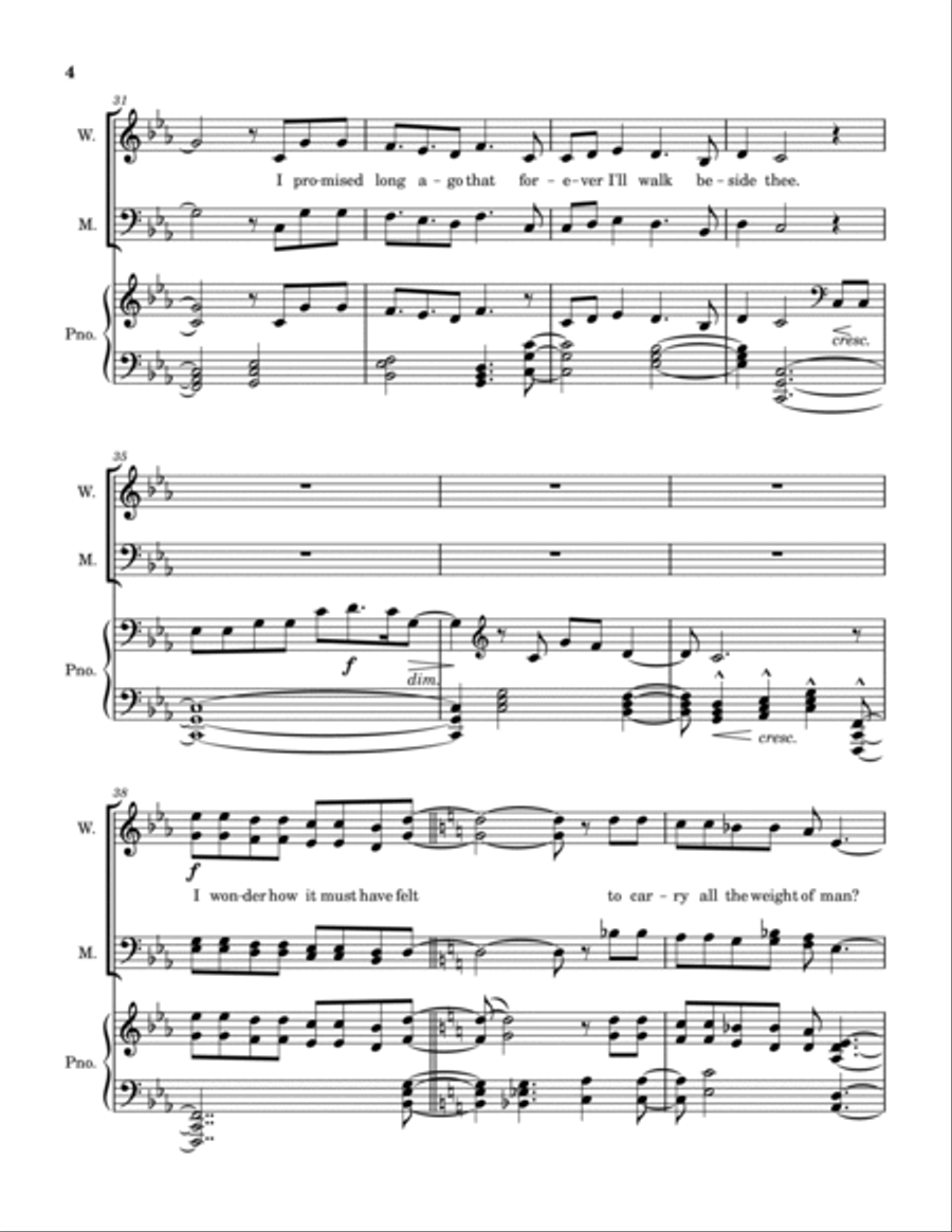 I Walk Beside Thee 4-Part scores gallery preview page 4