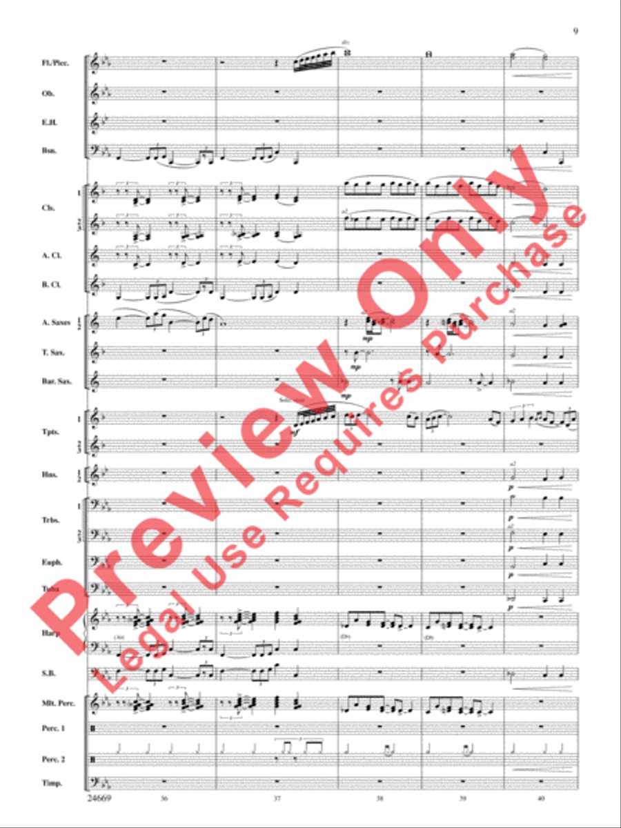 Metroplex: Three Postcards from Manhattan Concert Band scores gallery preview page 10