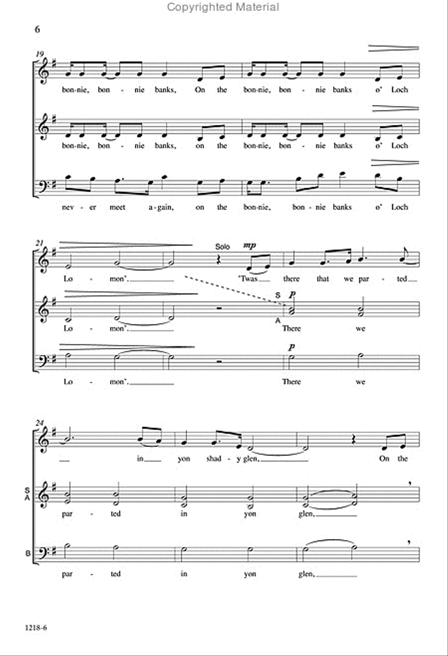 Loch Lomond - SAB Octavo SSA scores gallery preview page 5