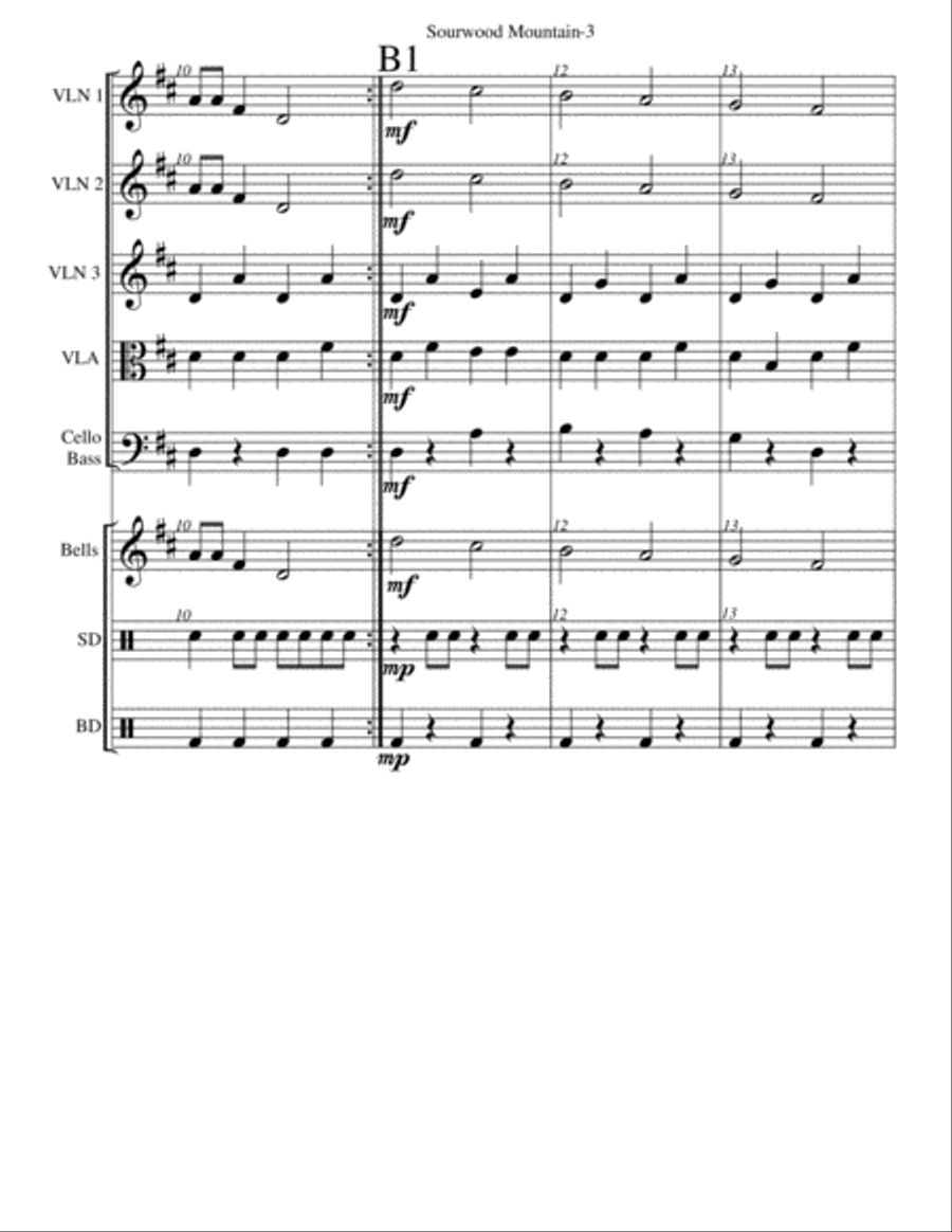 Sourwood Mountain Sourwood Mountain String Orchestra scores gallery preview page 4