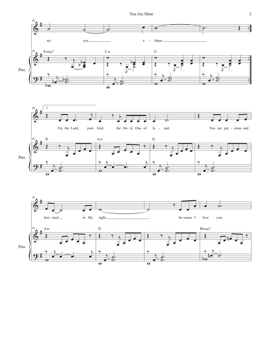 You Are Mine (Vocal solo - High Key) Piano, Vocal scores gallery preview page 3