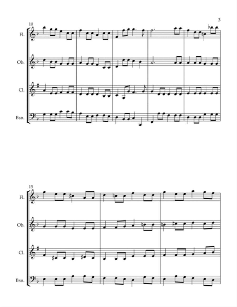 King Arthur Merlin's Air Woodwind Quartet scores gallery preview page 3