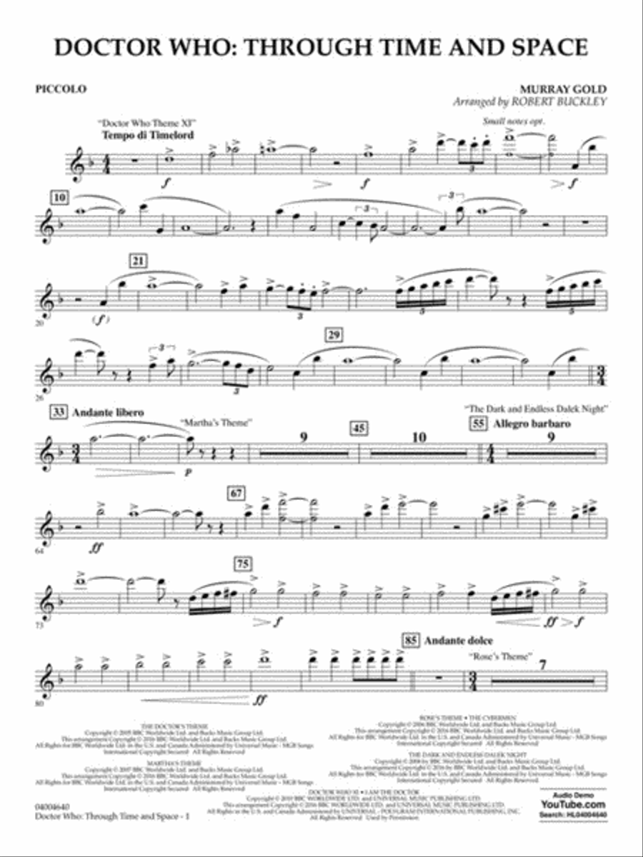 Doctor Who: Through Time and Space Concert Band scores gallery preview page 4