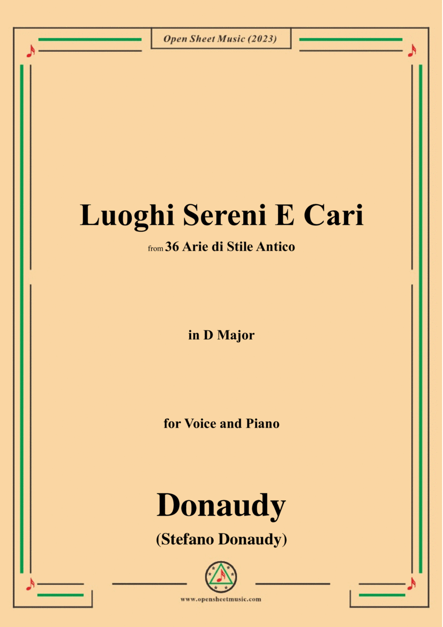 Donaudy-Luoghi Sereni E Cari,in D Major Voice scores gallery preview page 1