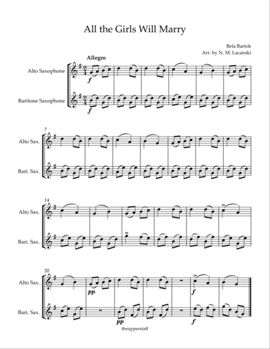 All the Girls Will Marry Woodwind Duet scores gallery preview page 2