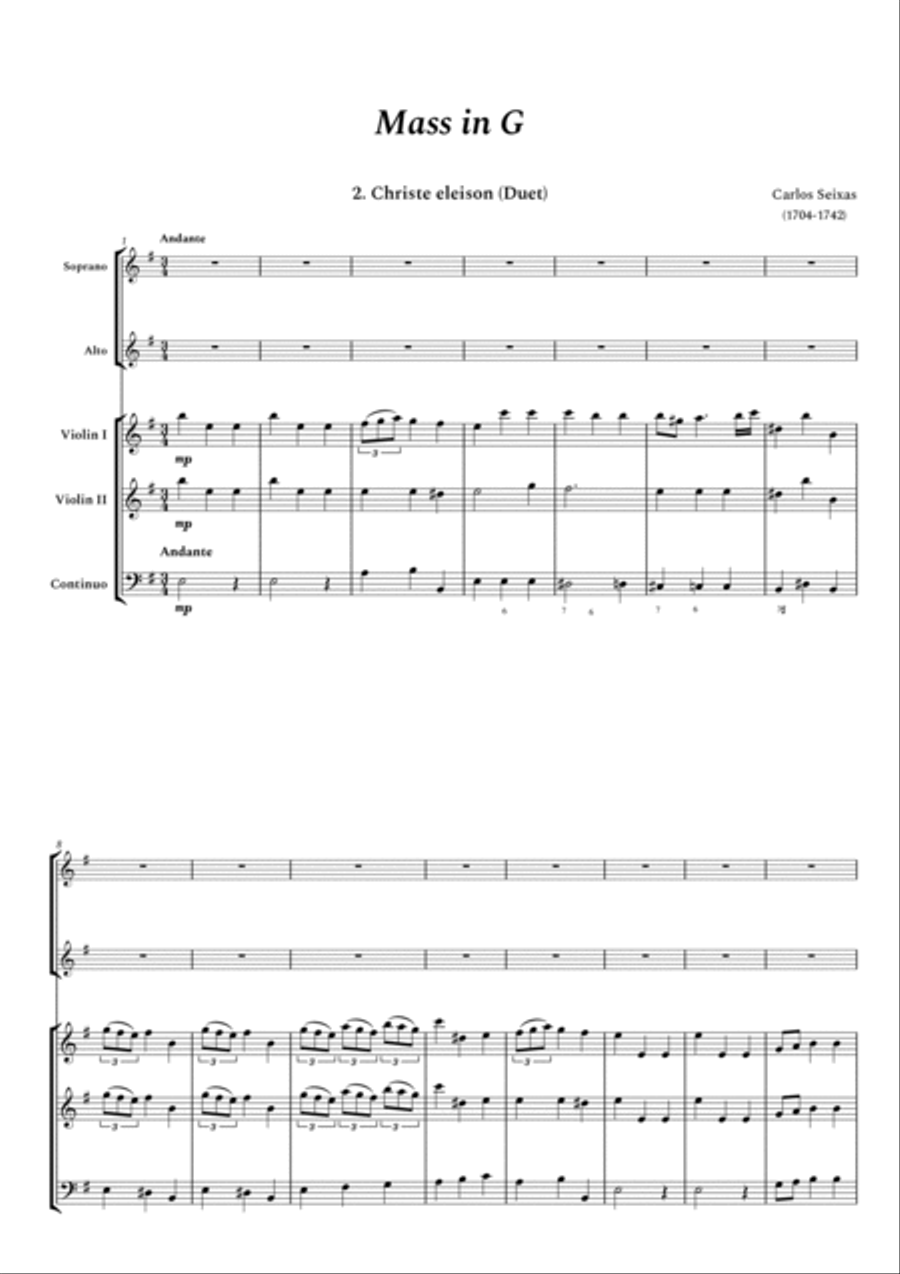 Mass in G Major - Christe Eleison Alto Voice scores gallery preview page 3