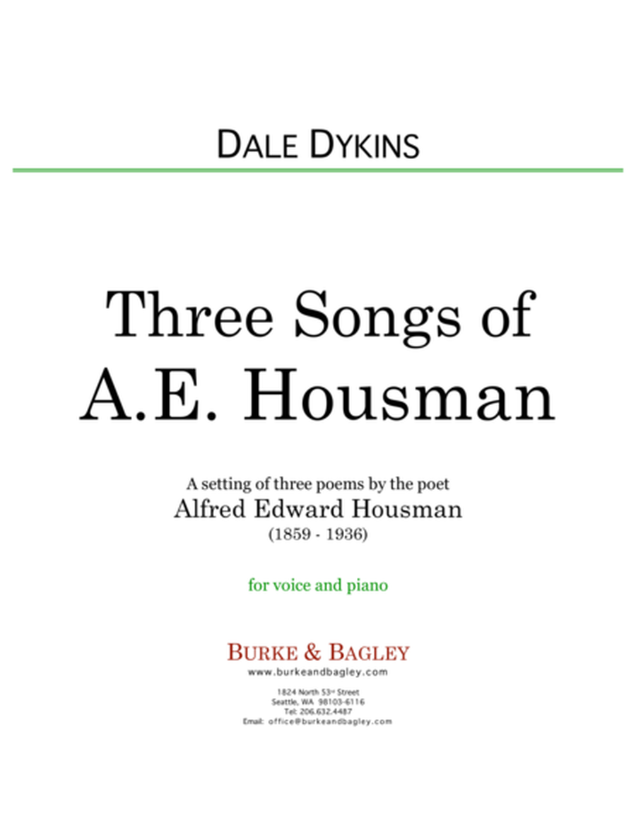 Three Songs by A.E. Housman image number null