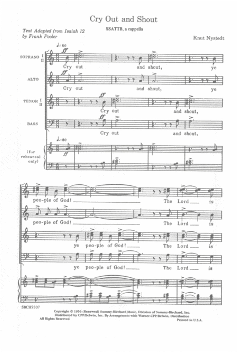 Cry Out and Shout 4-Part scores gallery preview page 2