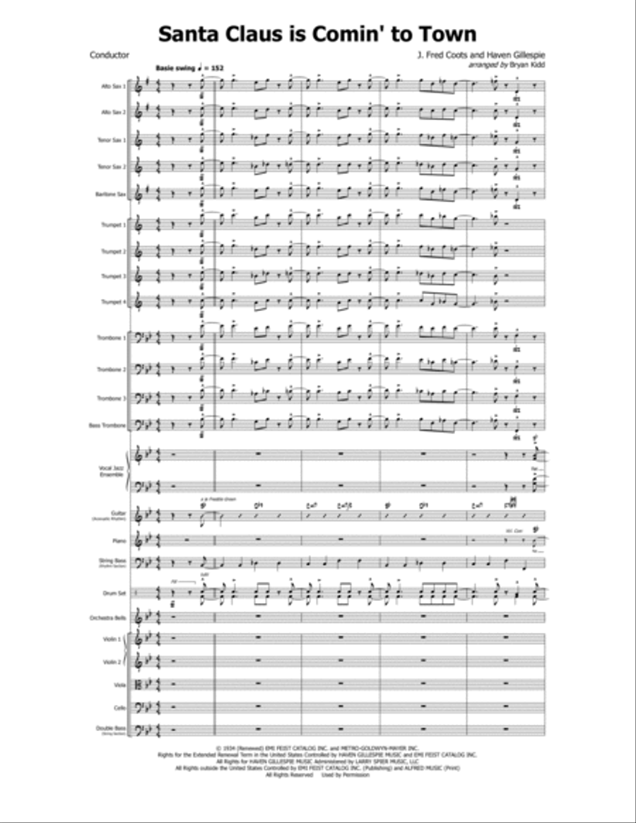 Santa Claus Is Comin' To Town Jazz Ensemble scores gallery preview page 2