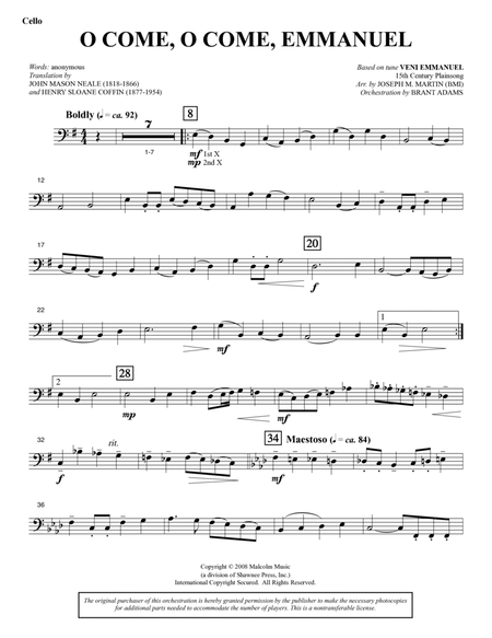 O Come, O Come, Emmanuel (from Carols For Choir And Congregation) - Cello