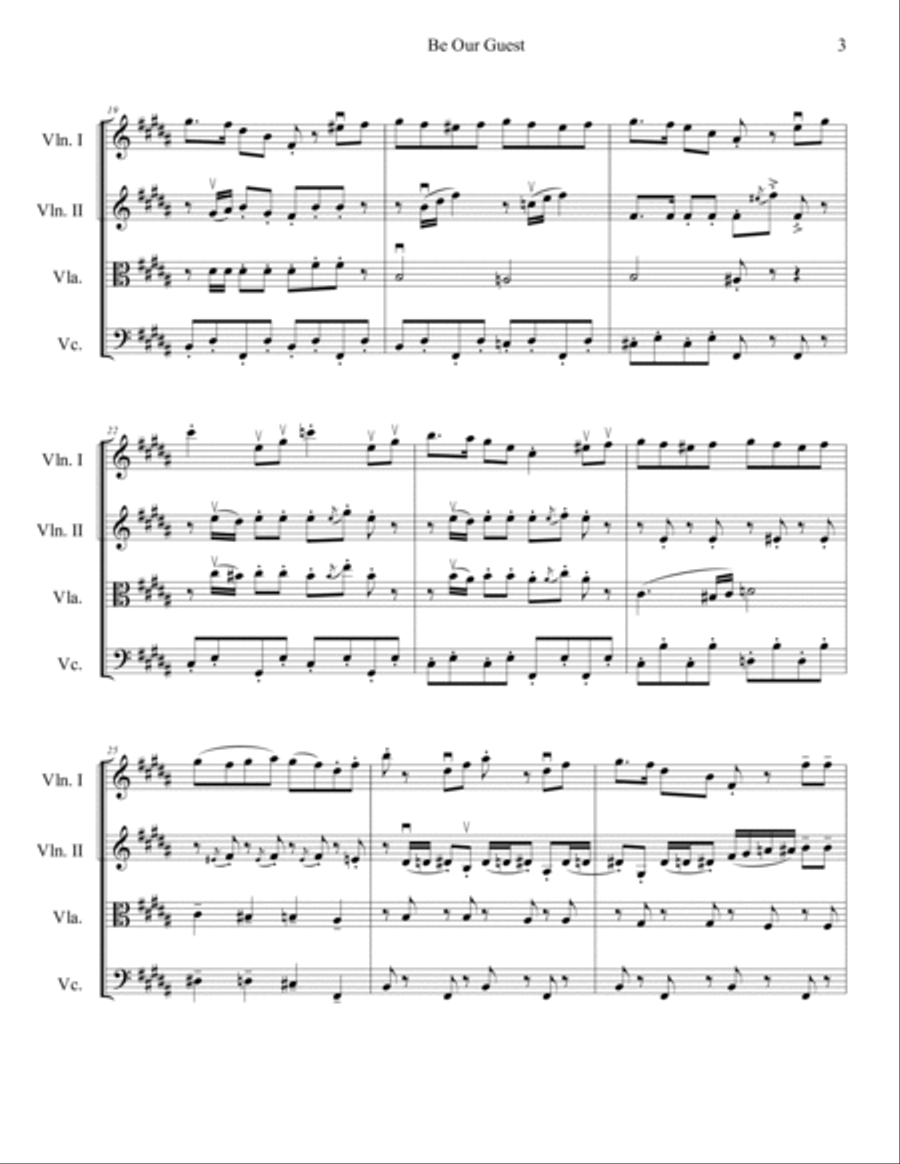 Be Our Guest Be Our Guest String Quartet scores gallery preview page 5