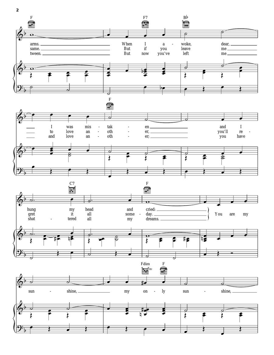 You Are My Sunshine Acoustic Guitar scores gallery preview page 2