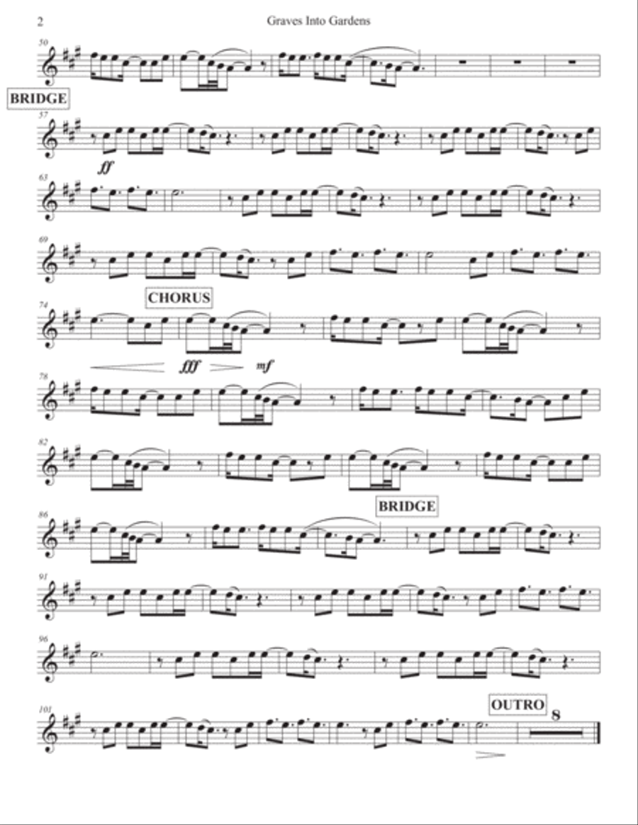 Graves Into Gardens Graves Into Gardens Alto Saxophone scores gallery preview page 3