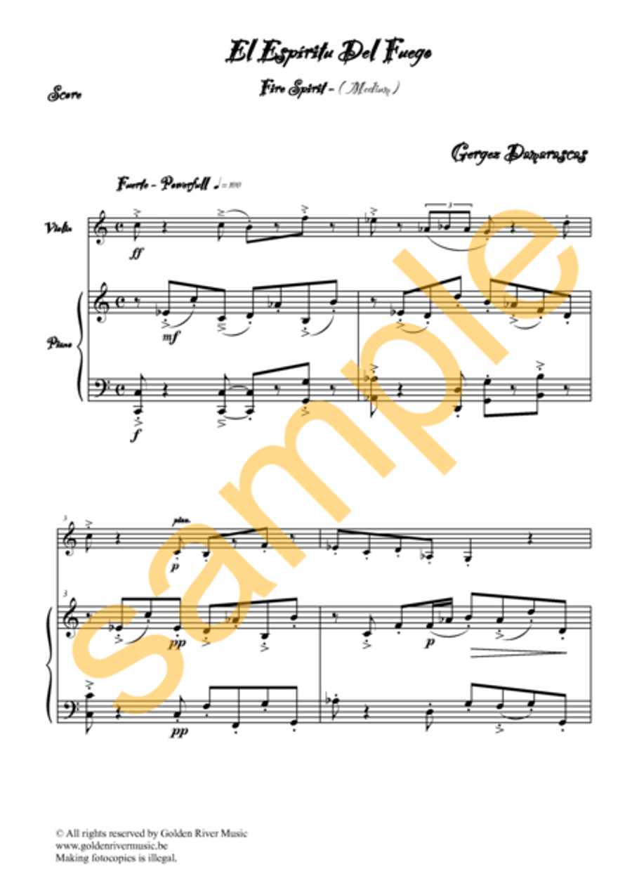 El Spiritu del Fuego / Fire Spirit for violin Violin Solo scores gallery preview page 2