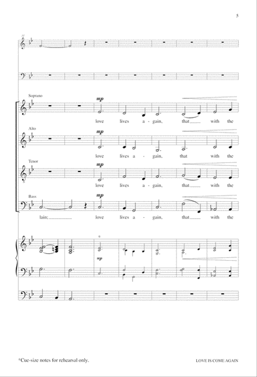 Love Is Come Again 4-Part scores gallery preview page 5