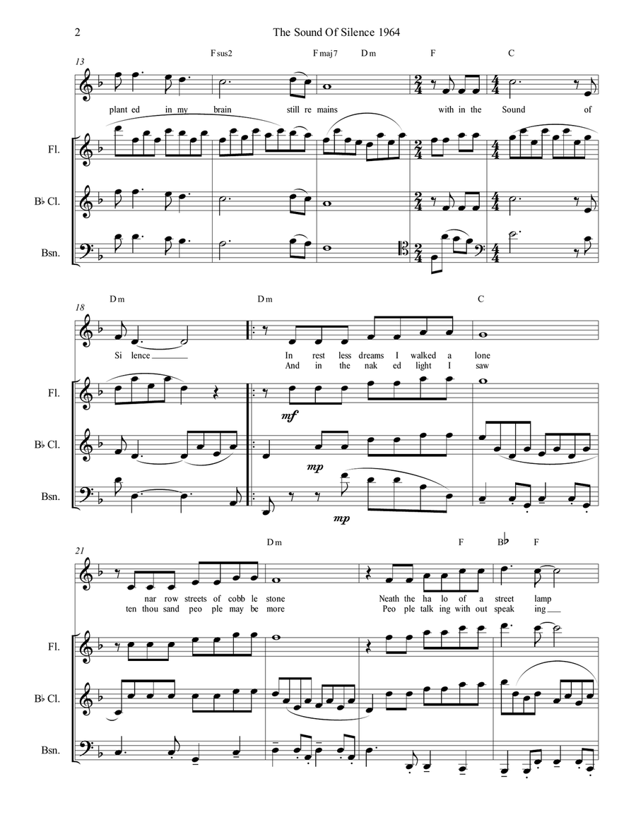 The Sound Of Silence Small Ensemble scores gallery preview page 2