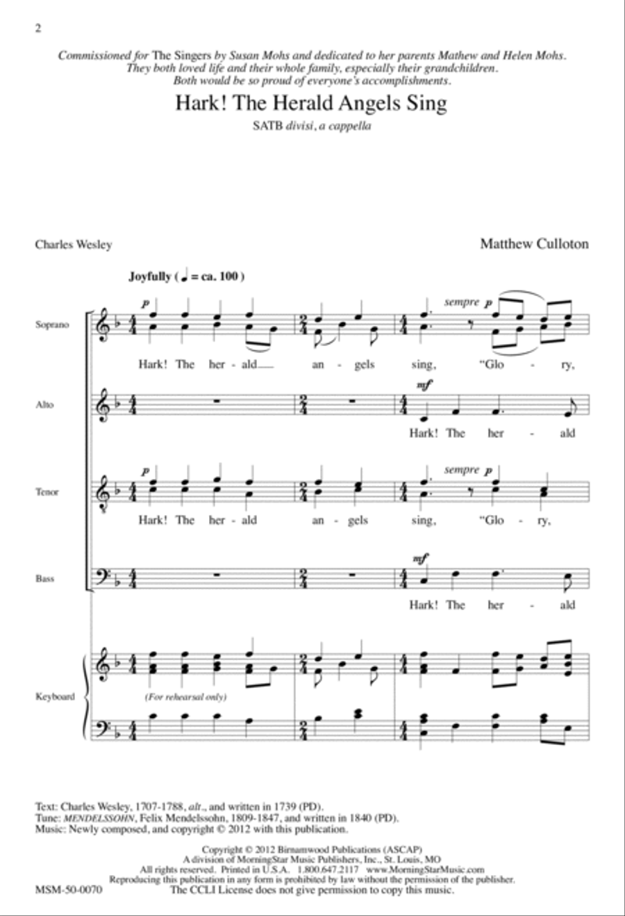 Hark! The Herald Angels Sing Divisi scores gallery preview page 1