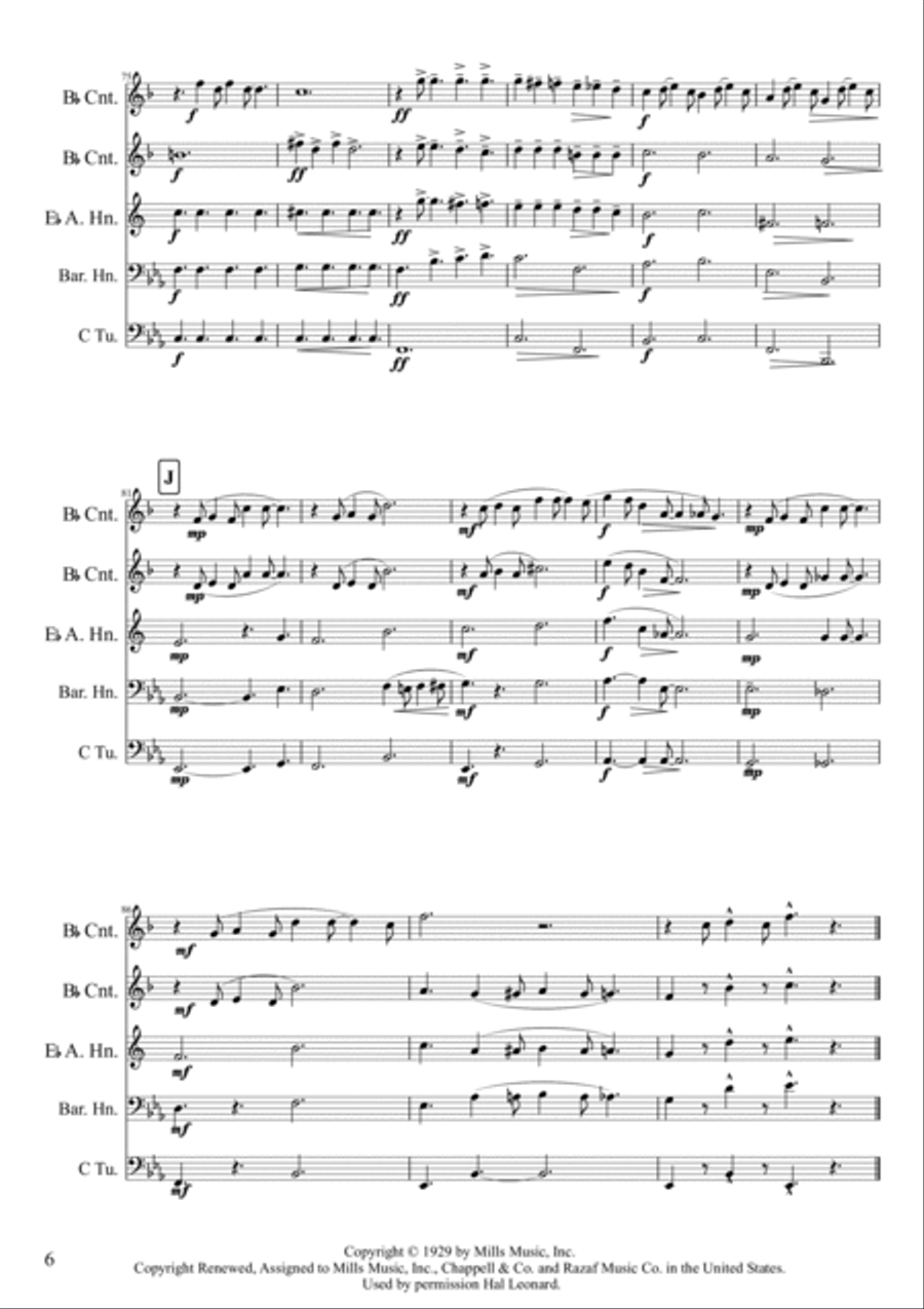 Ain't Misbehavin' Brass Ensemble scores gallery preview page 6